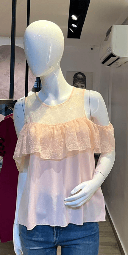 Peach Cold-shoulder Top (UK 12 - GLT005)
