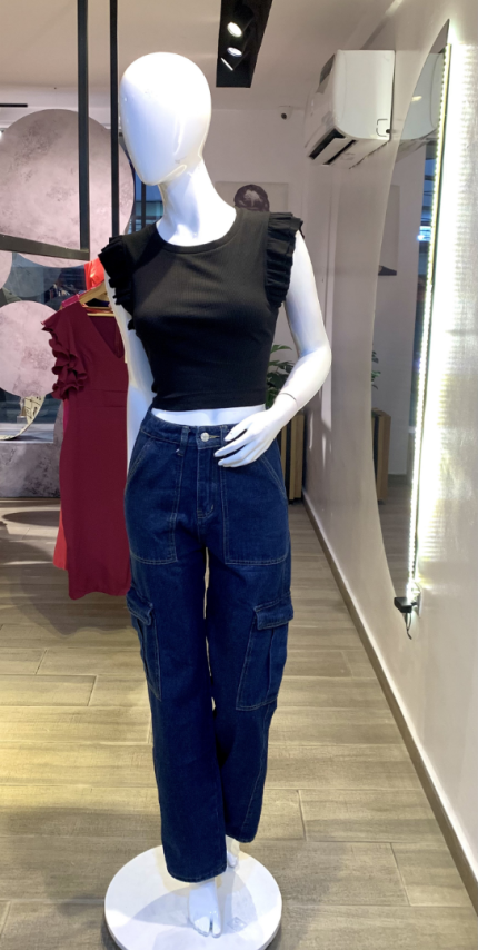 Blue Cargo Jeans (UK 4 - GLJ001)