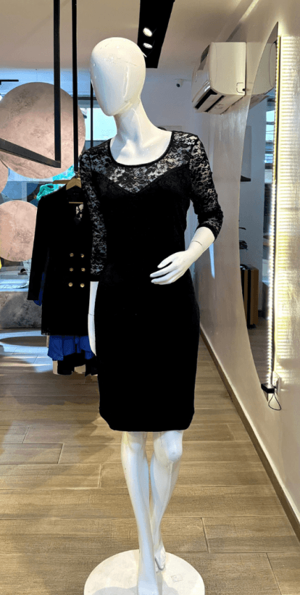 Black Lace Midi Dress (UK 10 - GLD0017)