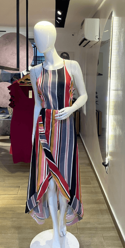 Red Pattern Maxi Dress (UK 10 - GLD0020)