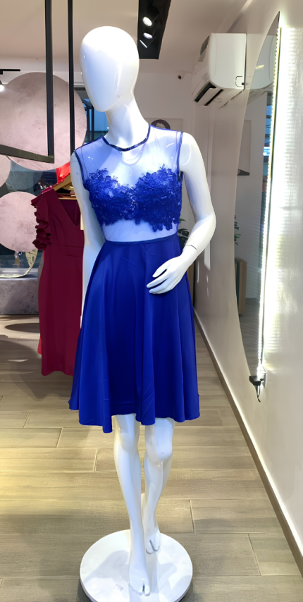 Blue Lace Midi Dress (UK 6 - GLD002)