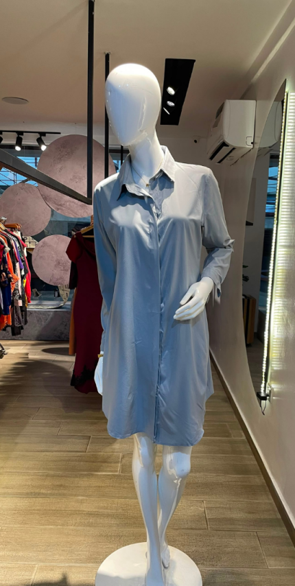 Grey Shirt Dress (UK 8 - GLD0178)