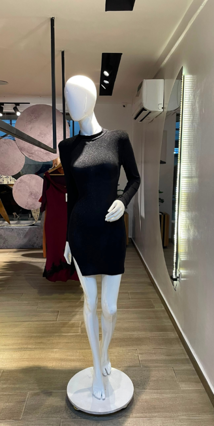Black Turtleneck Bodycon Dress (UK 10 - GLD0182)