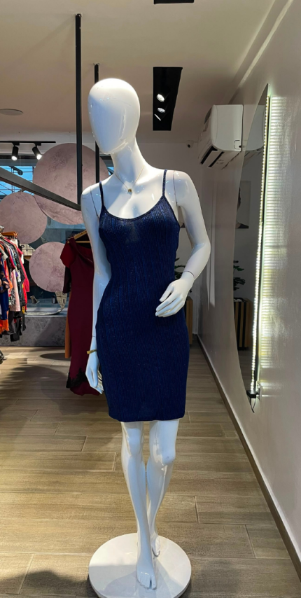 Navy Blue Bodycon Party Dress (UK 10 - GLD0154)